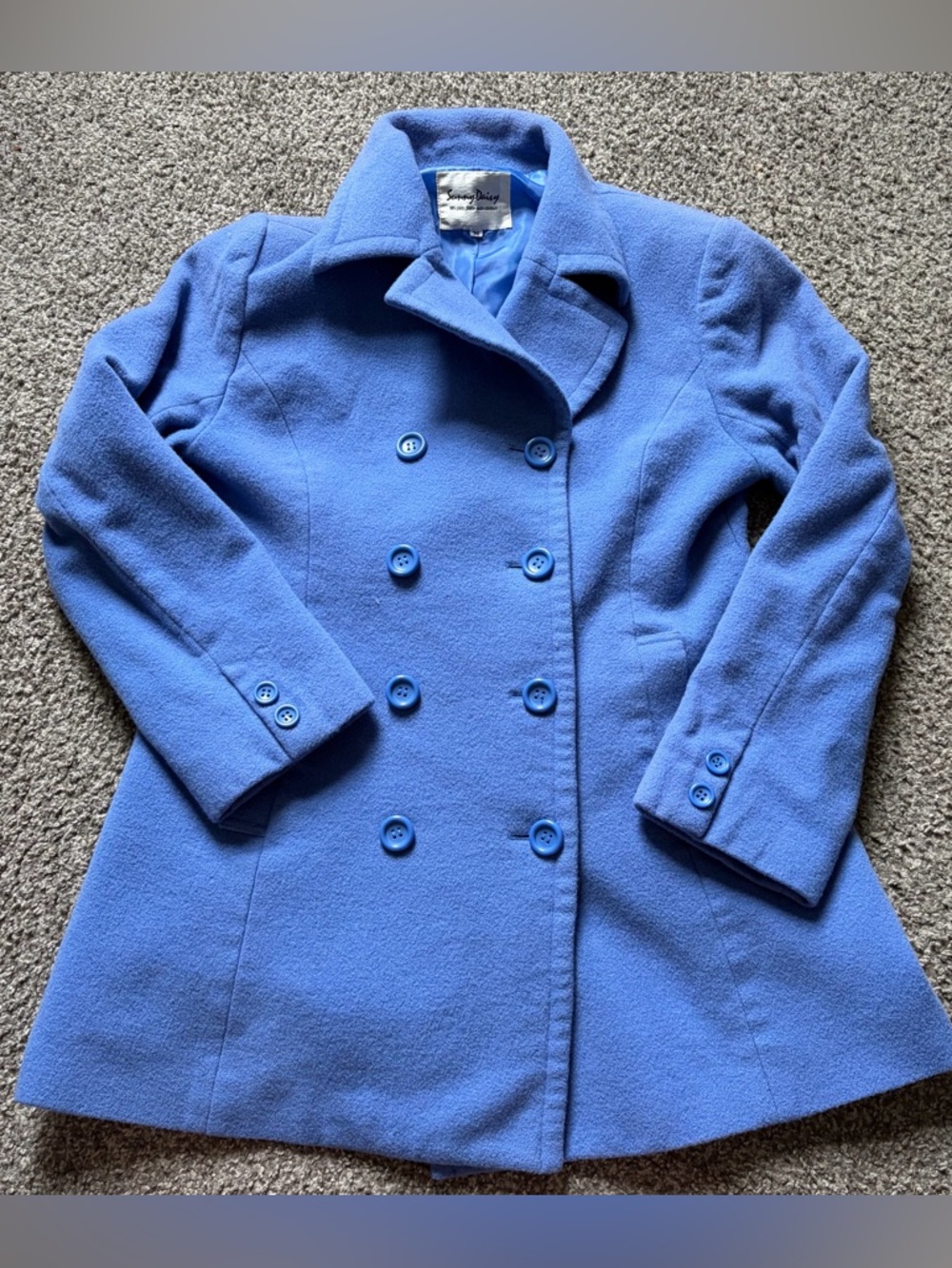 Sunny daisy blue periwinkle peacoat